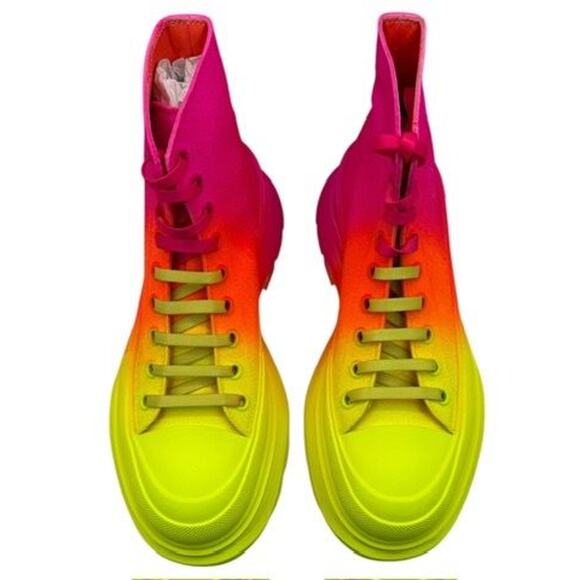 Alexander McQueen Men’s GradientSneaker Boots – Yellow/Orange/Pink – Size IT 40 main image 10